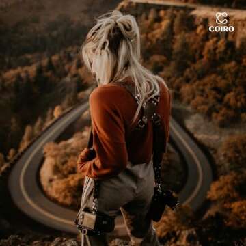 C Coiro Camera Harness for 2 Cameras – Dual Shoulder Leather Camera Strap – Double Camera Harness for DSLR/SLR, Camera Straps for Photographers of All Levels, Standard Straps/Color Brown