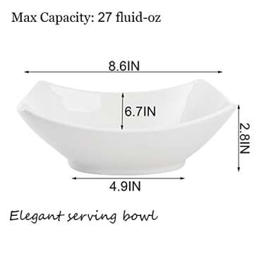 Cedilis Rectangular Serving Bowls 4 Pack - Stylish Ceramic Dishes