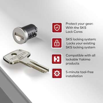 YAKIMA SKS Lock Cores for Car Rack System Components - 2 Pack