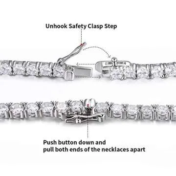 16 Inch Tennis Necklace in 18K White Gold Plating - Sparkling Luxury