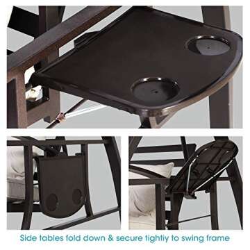 Cozy 2-Seater Outdoor Swing with Solar Lights