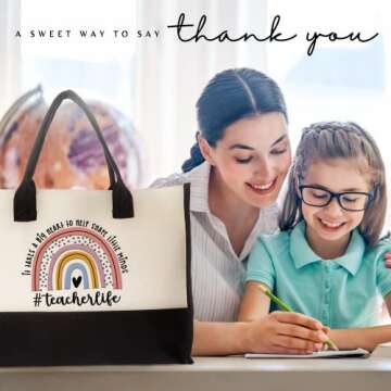 THEBUSSA Teacher Appreciation Tote Bag - Perfect Gift Idea