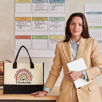 THEBUSSA Teacher Appreciation Tote Bag - Perfect Gift Idea