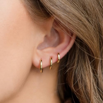 LYSphoenix Small Gold Hoop Huggie Earrings Set for Women