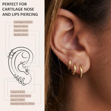 LYSphoenix Small Gold Hoop Huggie Earrings Set for Women