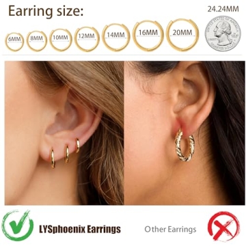 LYSphoenix Small Gold Hoop Huggie Earrings Set for Women