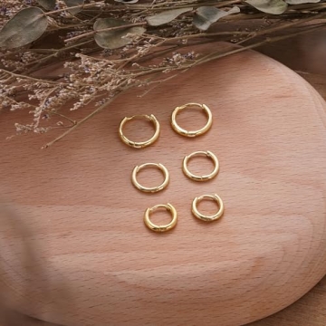 LYSphoenix Small Gold Hoop Huggie Earrings Set for Women