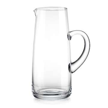 Glass Water Pitcher with Spout – 67 Oz Elegant Serving Carafe for Water, Juice, Sangria, Lemonade, and Cocktails – Clear Glass Beverage Pitcher.