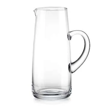Glass Water Pitcher with Spout – 67 Oz Elegant Serving Carafe for Water, Juice, Sangria, Lemonade, and Cocktails – Clear Glass Beverage Pitcher.
