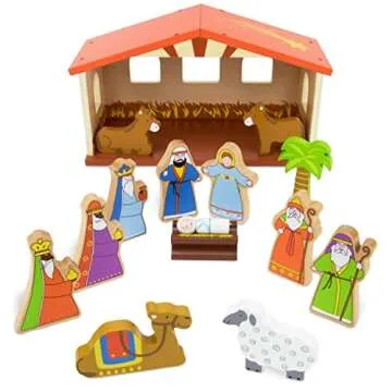 Imagination Generation - Nativity Set for Kids - Nativity Scene, Wooden Toys Playset with Baby Jesus...