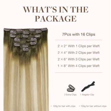 GOO GOO Clip in Hair Extensions Real Human Hair, Remy Human Hair Extensions Clip ins for Women, Natu...