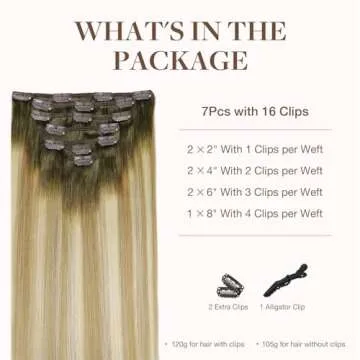 GOO GOO Clip in Hair Extensions Real Human Hair, Remy Human Hair Extensions Clip ins for Women, Natu...