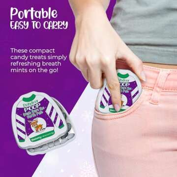 4E's Novelty Funny Sayings Christmas Poop Mint Tins, 4 Pack Stocking Stuffers for Kids Adult Teens, Christmas Candy Stocking Stuffer for Boys Girls Funny Gag Gift White Elephant Exchange for Men Women