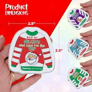 4E's Novelty Funny Sayings Christmas Poop Mint Tins, 4 Pack Stocking Stuffers for Kids Adult Teens, Christmas Candy Stocking Stuffer for Boys Girls Funny Gag Gift White Elephant Exchange for Men Women