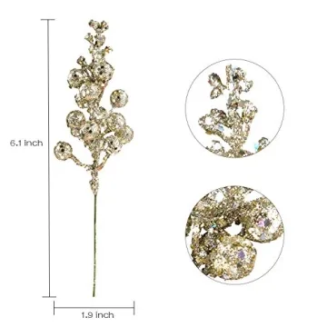 Glitter Berry Stems Christmas Decor DIY Crafts