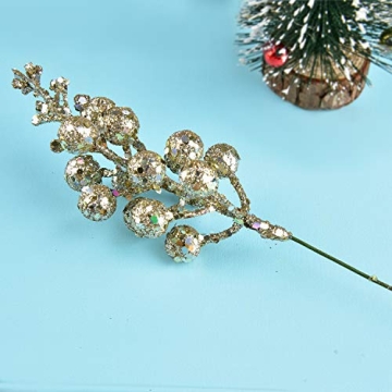 Glitter Berry Stems Christmas Decor DIY Crafts