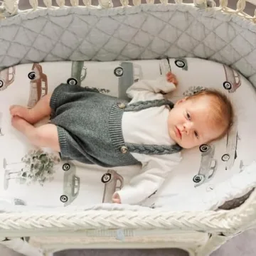 GRSSDER Soft Fitted Bassinet Sheet Set for Newborns