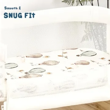 GRSSDER Soft Fitted Bassinet Sheet Set for Newborns