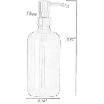 Stylish Black Soap Dispenser with Metal Pump and Coaster