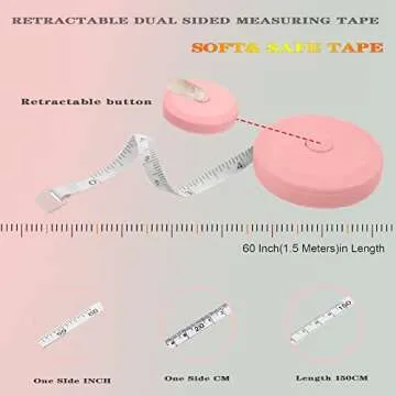 2 Pack Soft Automatic Retractable Tape Measure.60inch/150cm Body Waist,Tailor Sewing Craft, Cloth Fabric Measurement Digital Tape,Mini Collectible Pocket Kids Measuring Tape Tool(Green Pink)