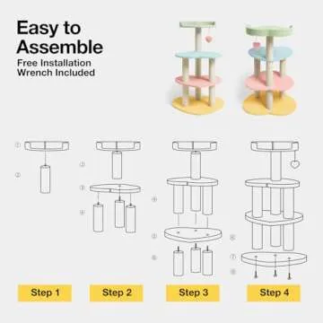 VETRESKA Cat Tree Multi-Level 38.6'' Playful Haven for Cats