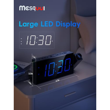Large LED Digital Projection Alarm Clocks for Bedrooms