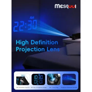 Large LED Digital Projection Alarm Clocks for Bedrooms