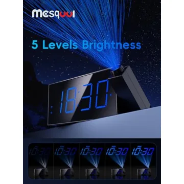 Large LED Digital Projection Alarm Clocks for Bedrooms