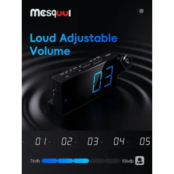 Large LED Digital Projection Alarm Clocks for Bedrooms