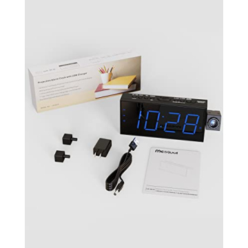 Large LED Digital Projection Alarm Clocks for Bedrooms