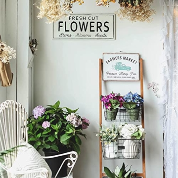 NIKKY HOME Vintage Fresh Cut Flowers Decorative Sign
