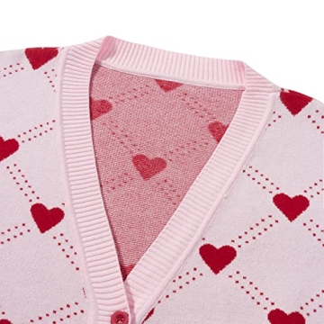 Women's Chunky Knit Heart Cardigan Long Sleeve Open Front
