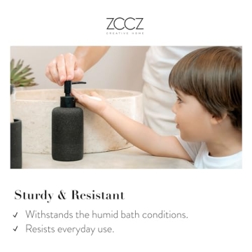 ZCCZ Black Bathroom Accessories Set for Stylish Organization
