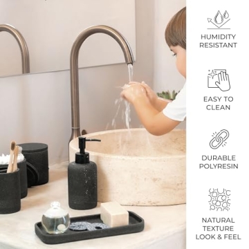 ZCCZ Black Bathroom Accessories Set for Stylish Organization