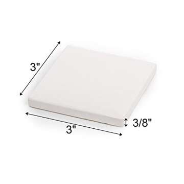 Tosnail 24 Pieces 3" x 3" Mini Canvas Panels Mini Stretched Canvas Small Canvas Boards Square Canvas for Painting, Craft