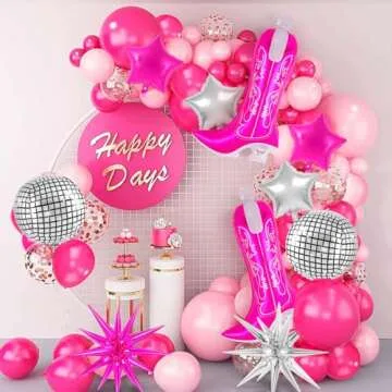 Pink Cowgirl Boot Balloons for Birthday and Party Decor