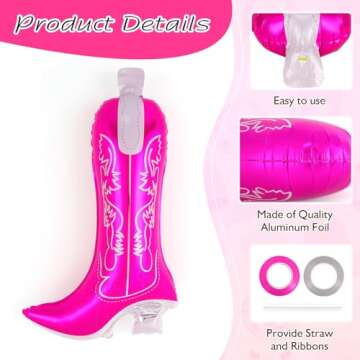 Pink Cowgirl Boot Balloons for Birthday and Party Decor