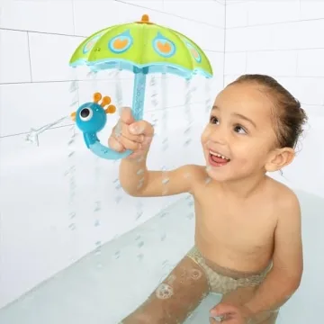 Yookidoo Bath Toy for Toddlers - Green Peacock Umbrella