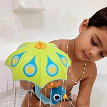Yookidoo Bath Toy for Toddlers - Green Peacock Umbrella