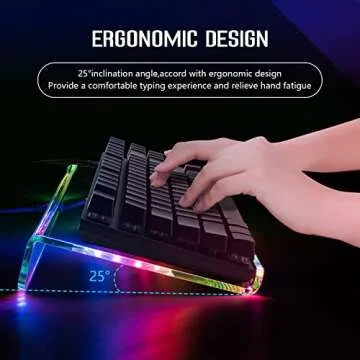 SELORSS Acrylic Computer Keyboard Holder,366 Kinds RGB Compact Keyboard Tray,Gaming Keyboard USB Interface Titled Keyboard Stand Ergonomic Typing,Clear Keyboard Riser for Office Desk,PC,Gaming.