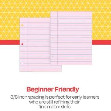 School Smart Pink Filler Paper – 100 Sheets of Fun