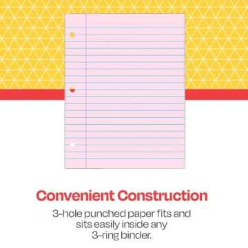 School Smart Pink Filler Paper – 100 Sheets of Fun