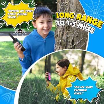 WisHouse Rechargeable Walkie Talkies for Kids, Long Range Communication!