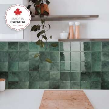 SMART TILES Peel and Stick Backsplash - 5 Sheets of 9" x 9" - 3D Adhesive Peel and Stick Tile Backsp...