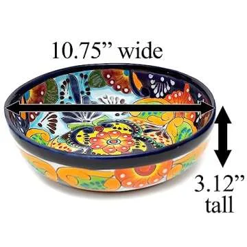 Mexican Talavera Pottery Large Serving Bowl for Your Home