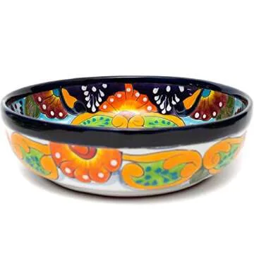 Mexican Talavera Pottery Large Serving Bowl for Your Home