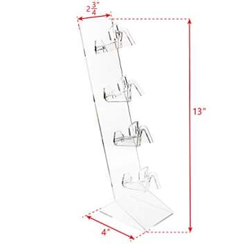 MOOCA Premium Acrylic Sunglasses Organizer Stand, Sunglass Organizer, Eyewear Organizer, Glasses Holder Stand, Eyeglass Holder Stand, Fit for All Glass Sizes, 4 Frames