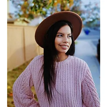 Lanzom Women’s Classic Wide Brim Floppy Panama Hat - Stylish Sun Protection