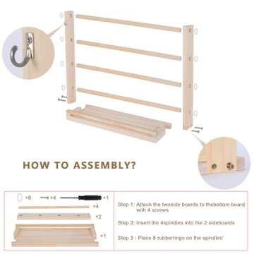 Ribbon Organizer,Ribbon Holder Organizer Rack,Ribbon Spool Holder Suitable for Wreath Making Supplie...