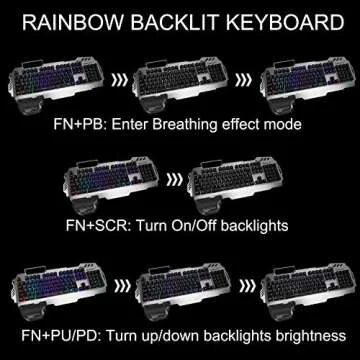 Wired Keyboard and Mouse Combo for Gamers - RGB Ergonomic Design